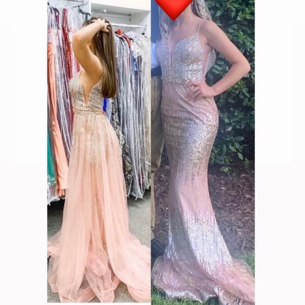 Jovoni Prom Dress 0-4 non altered pink peach